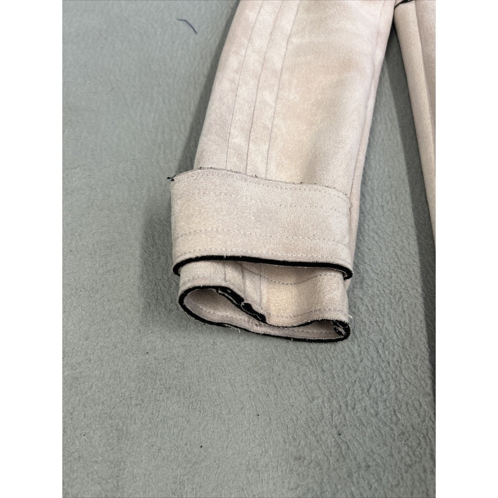 Zara Basics Womens Outerwear Pale Pink Faux Suede Jacket Size Small Pea Coat - Picture 3 of 16
